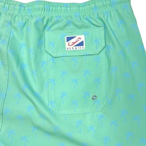 NWT Bermies Men's The Classic 5.5" Inseam Swim Trunks Green Palm XXL - Picture 5 of 8